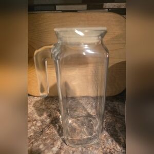 Clear Glass Pitcher with Handle